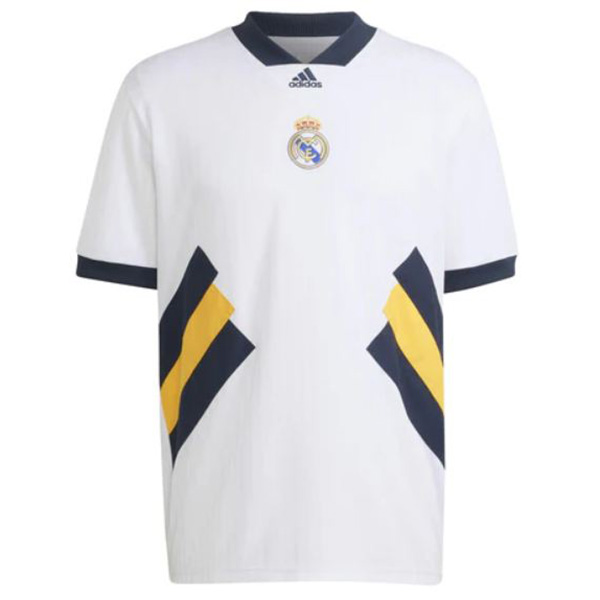 Real madrid football icon jersey pre-match training soccer jersey men's white uniform sportswear football top shirt 2023-2024